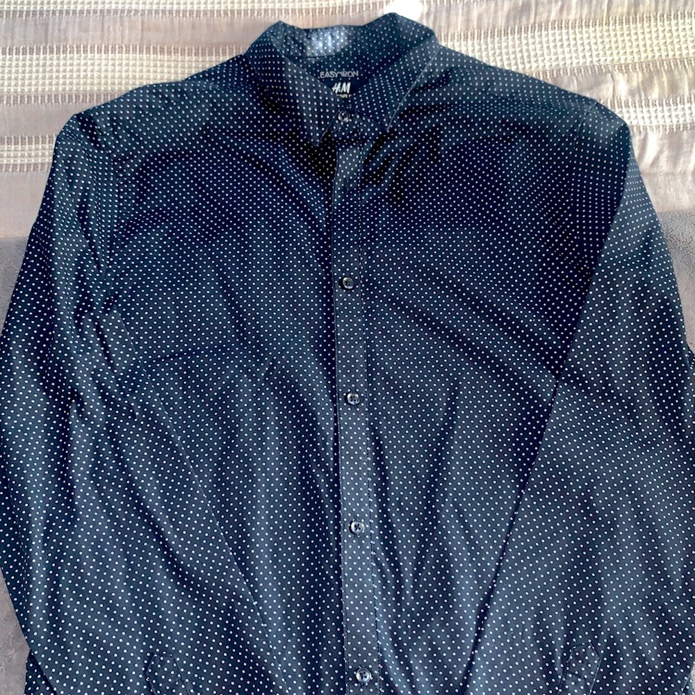 H&M polka dot easy iron shirt